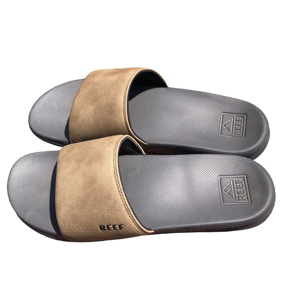 Reef One Slide Sandal Men's Size 12 Gray and Tan - Picture 5 of 8